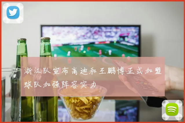 浙江队宣布高迪和王鹏博正式加盟球队加强阵容实力